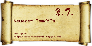 Neuerer Tamás névjegykártya